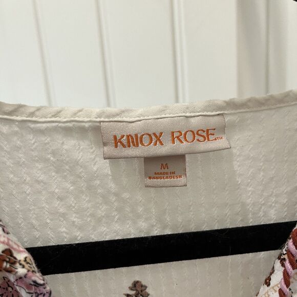 Knox Rose Paisley Embroidered Popover Peasant Top Tassels Boho Cottage Size M - Picture 4 of 10